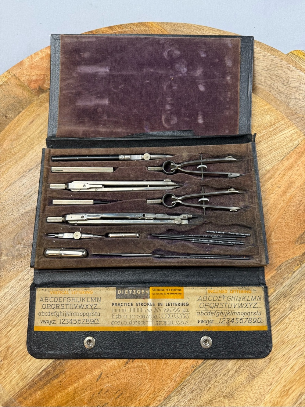 Vintage Dietzgen Drafting Set Berger Germany Compass Architect Engineering Tools